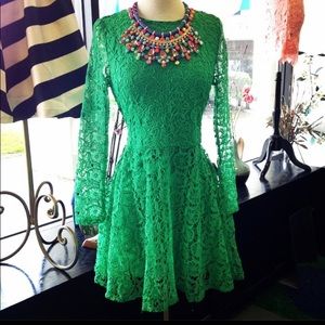 Green lace dress